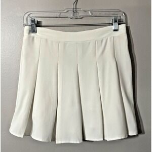 Promesa Womens Silky Polyester Pleated Mini‎ Skort White Sz M Tennis Golf